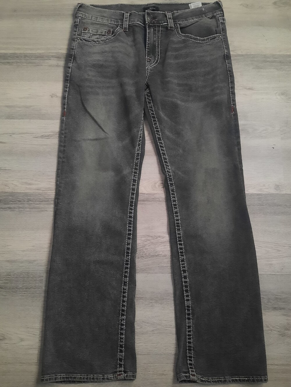 True Religion Billy Big T Embroidered Pocket Bootcut Jeans
